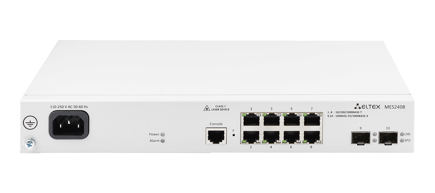 Ethernet-коммутатор MES2408C, 8x1G RJ45 + 2xCombo (RJ45/SFP), L2, 220V AC